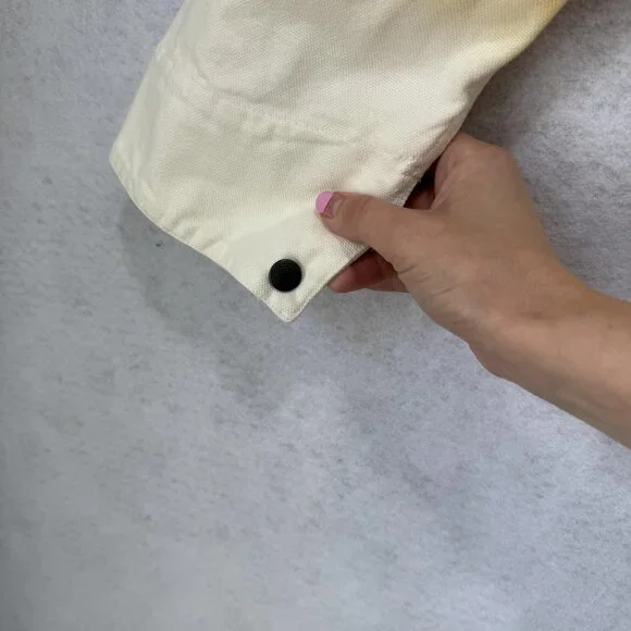 Flan Jacket Mens Medium Orange Cream Ombre Full Zip Canvas Workwear Streetwear - Picture 6 of 11